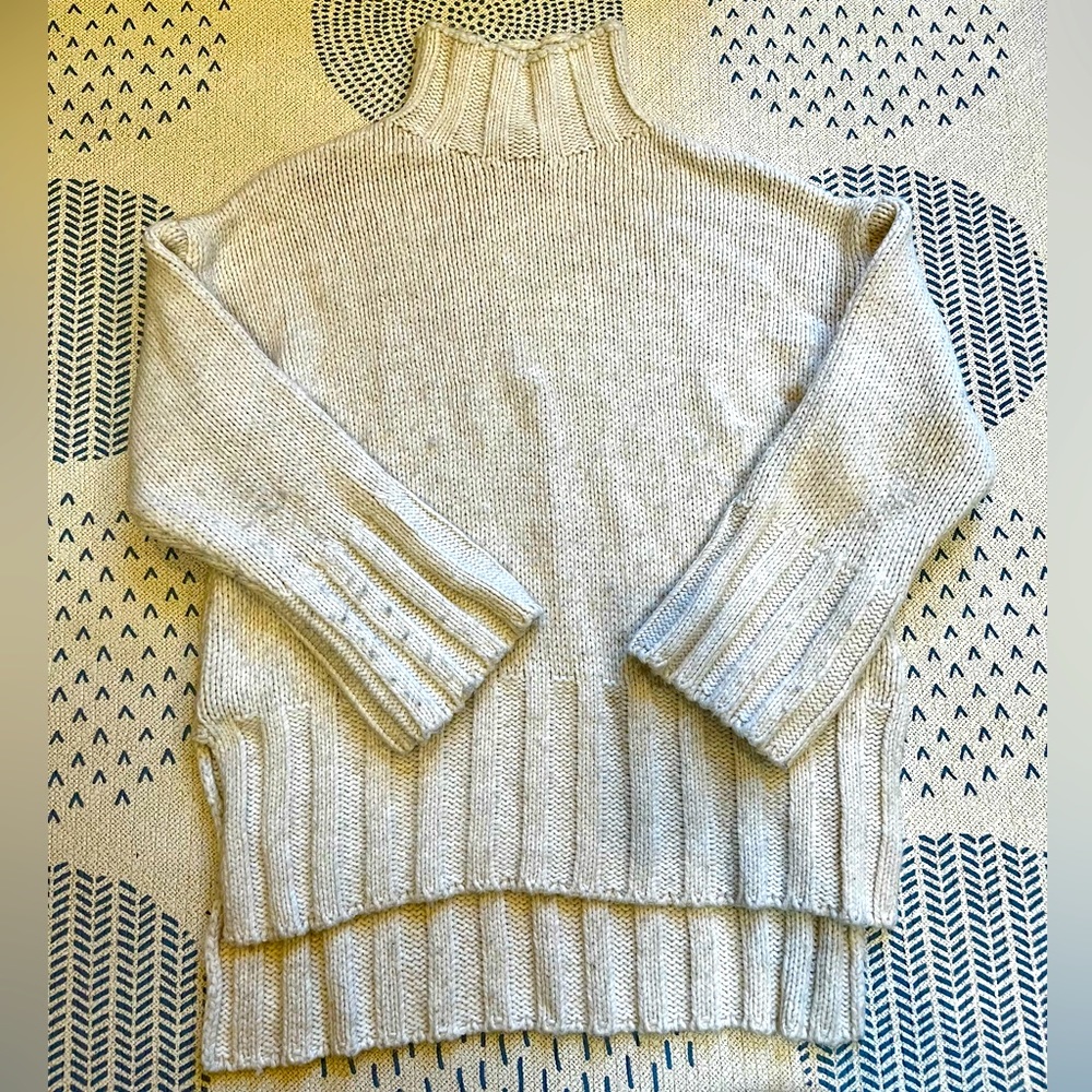 Topshop oversized longline cream sweater